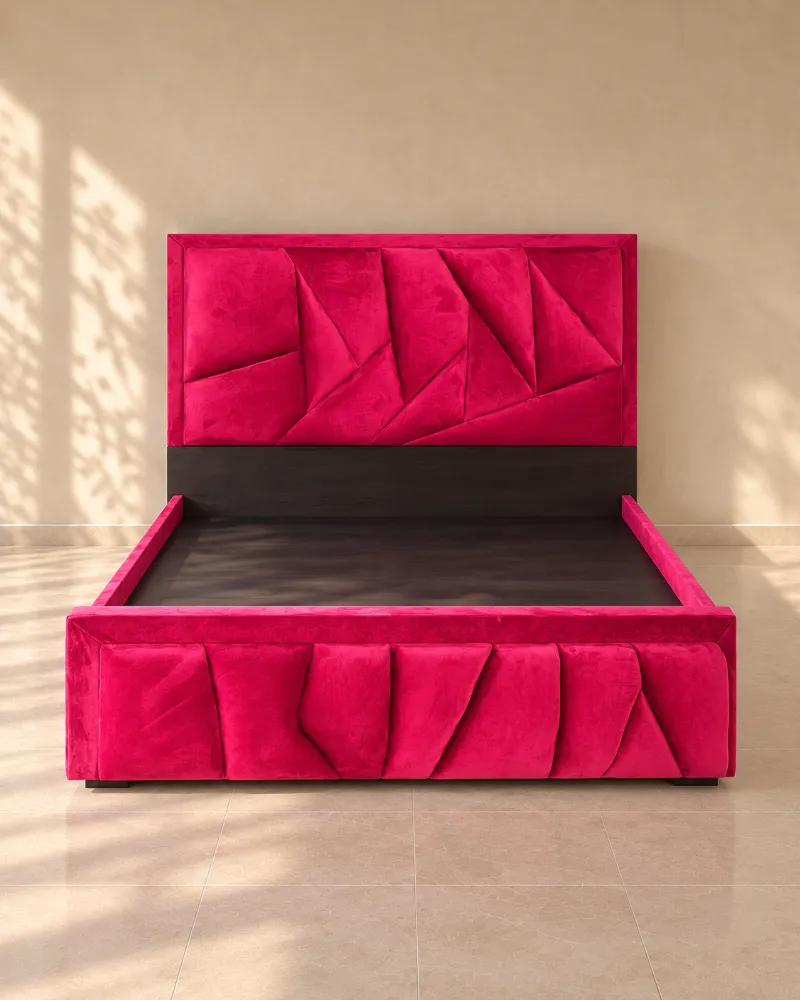 Cama fucsia geométrica