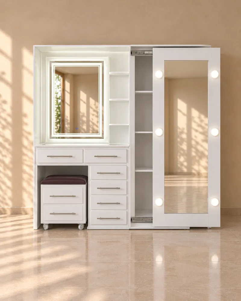 Set blanco con bombillos